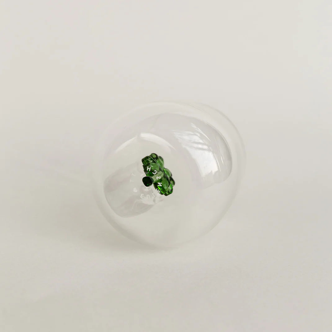 Bicchiere in Vetro con Quadrifoglio (gl-219)