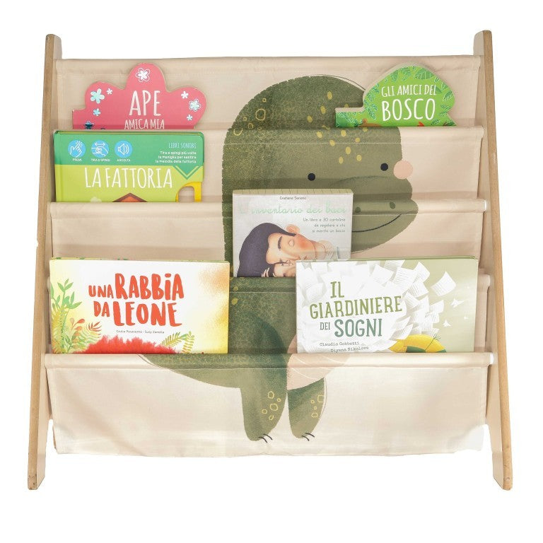 Libreria Montessoriana da Pavimento Dinosauro Cracky -  Montessori Floor Standing Bookcase Dinosaur Cracky