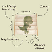 Libreria Montessoriana da Pavimento Dinosauro Cracky -  Montessori Floor Standing Bookcase Dinosaur Cracky