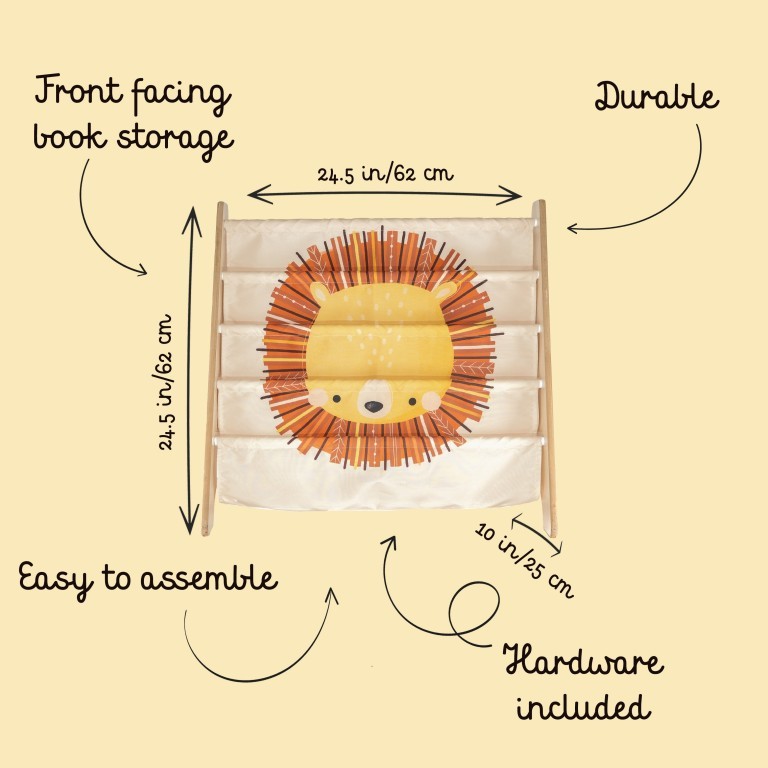 Libreria Montessoriana da Pavimento Leone Chompy -  Montessori Floor Standing Bookcase Lion Chompy