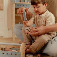 Cassetta degli Attrezzi in Legno Blu - Wooden Toolbox Blue Essentials