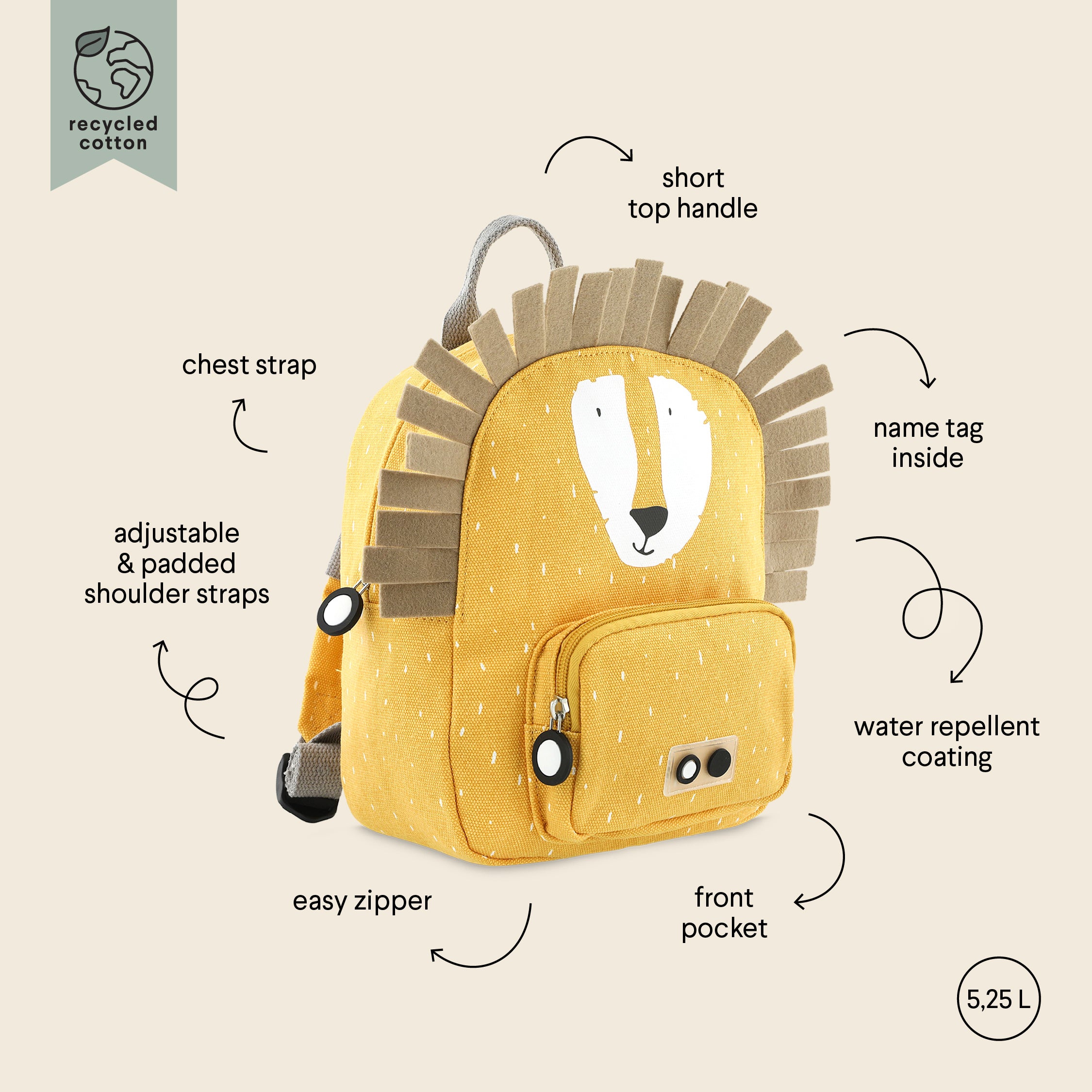 Trixie | Zaino Leone Mr. Lion Backpack Small 3,25 L | 93-213