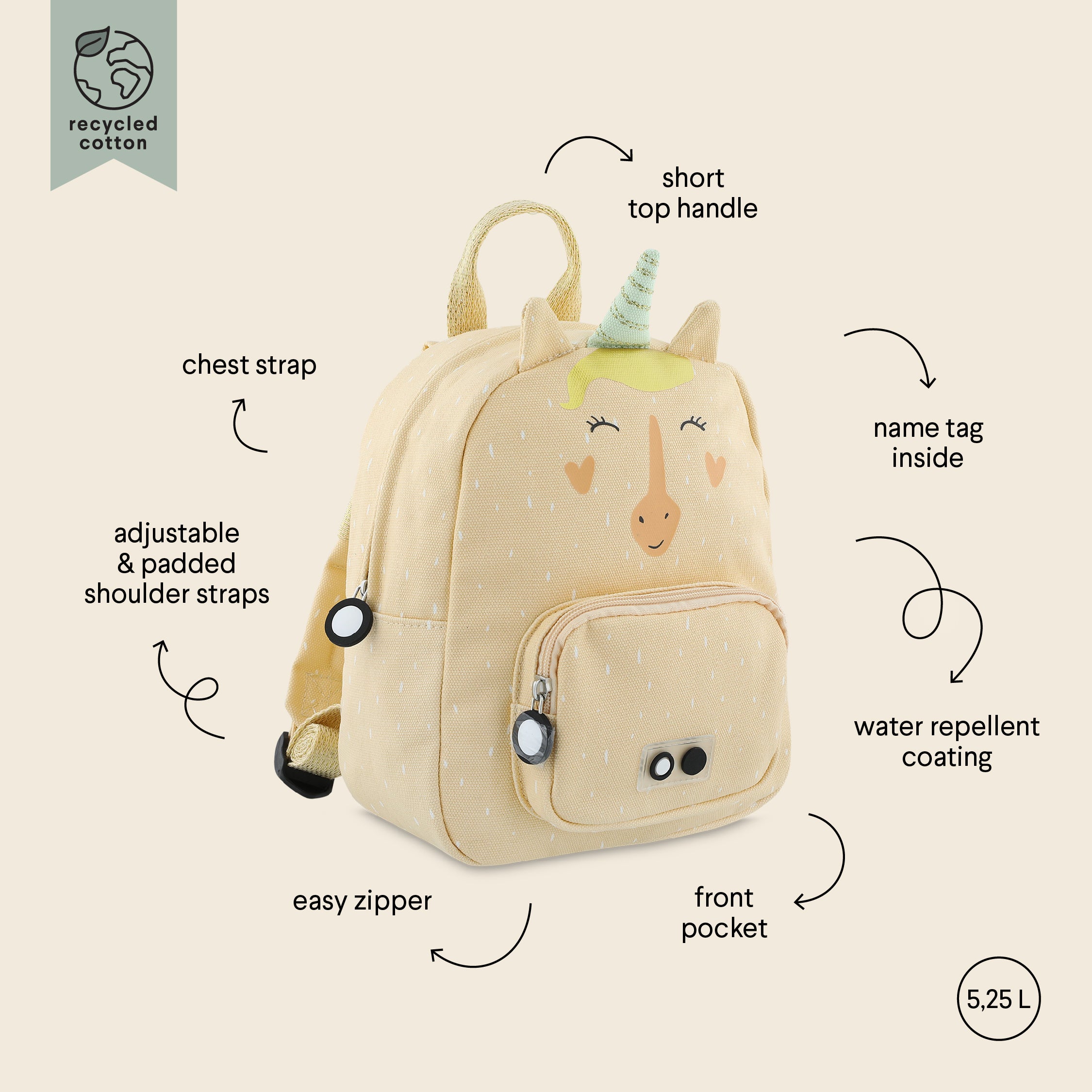 Trixie | Zaino Unicorno Mrs. Unicorn Backpack Small 3,25 L | 93-224