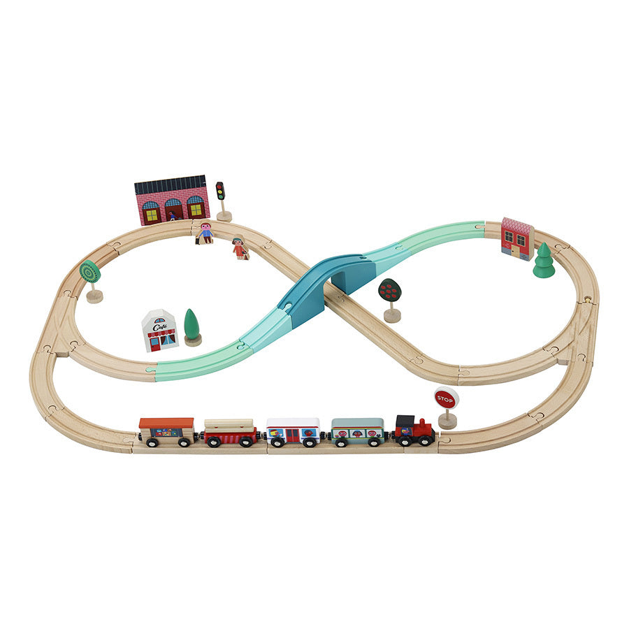 Circuito Ferroviario Gran Express - Set Trenino in Legno 95 Cm Treno - Grand Express Circuit de Train