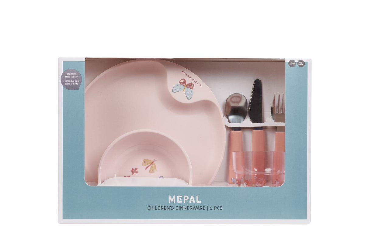 Set Pappa Servizio Stoviglie per Bambini 6 pezzi Flowers & Butterflies Mepal Mio - Children's Dinnerware 6 Pcs (copia)