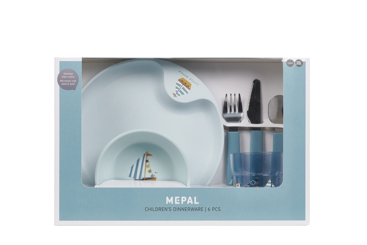 Set Pappa Servizio Stoviglie per Bambini 6 pezzi Sailors Bay Mepal Mio - Children's Dinnerware 6 Pcs